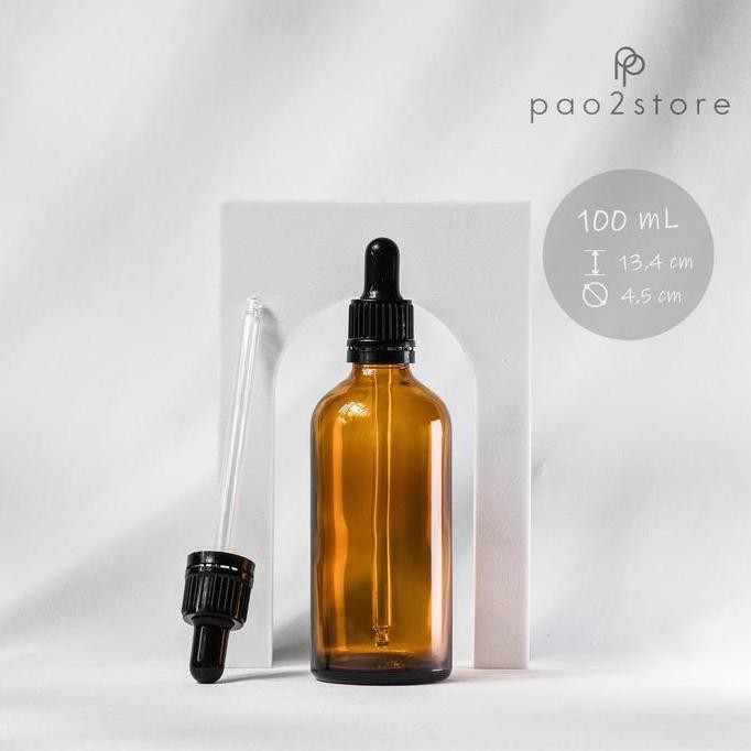 (Expert) Botol Pipet Kaca Tebal Amber Coklat - Pipet serum