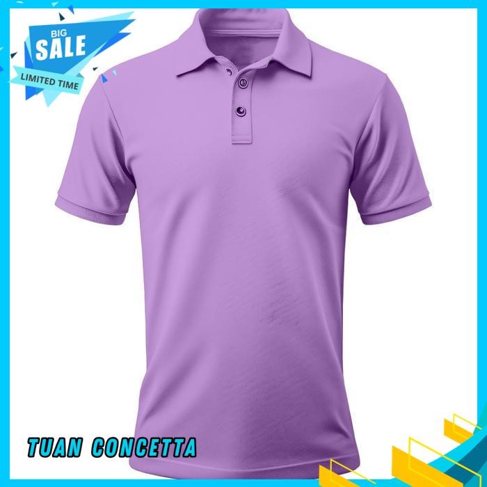 KAOS POLO SHIRT TSHIRT BAJU KERAH DISTRO UNGU MUDA LILAC PURPLE BANYAK WARNA SABLON BORDIR POLOS CUS