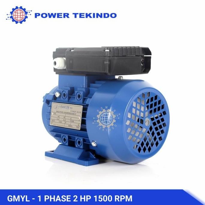 Famoze Pro Dinamo 1 Phase 2 HP 1400 RPM Elektro Motor GMYL 2 PK 1,5 KW 220V Listrik Rumahan Dinamo P