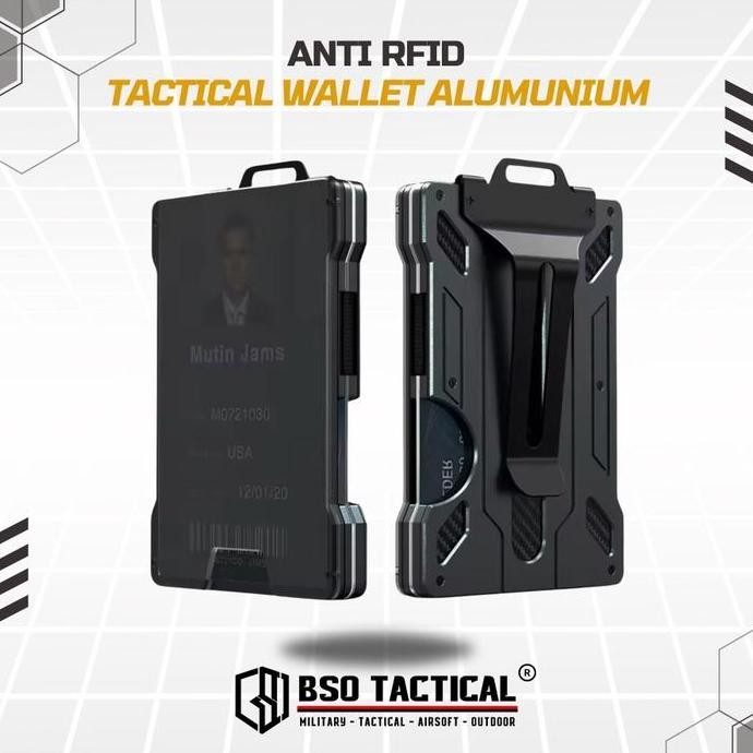 Termurah Tactical Magic Wallet Anti Rfid Alumunium Card Holder Carbon With Clip Dompet Kartu