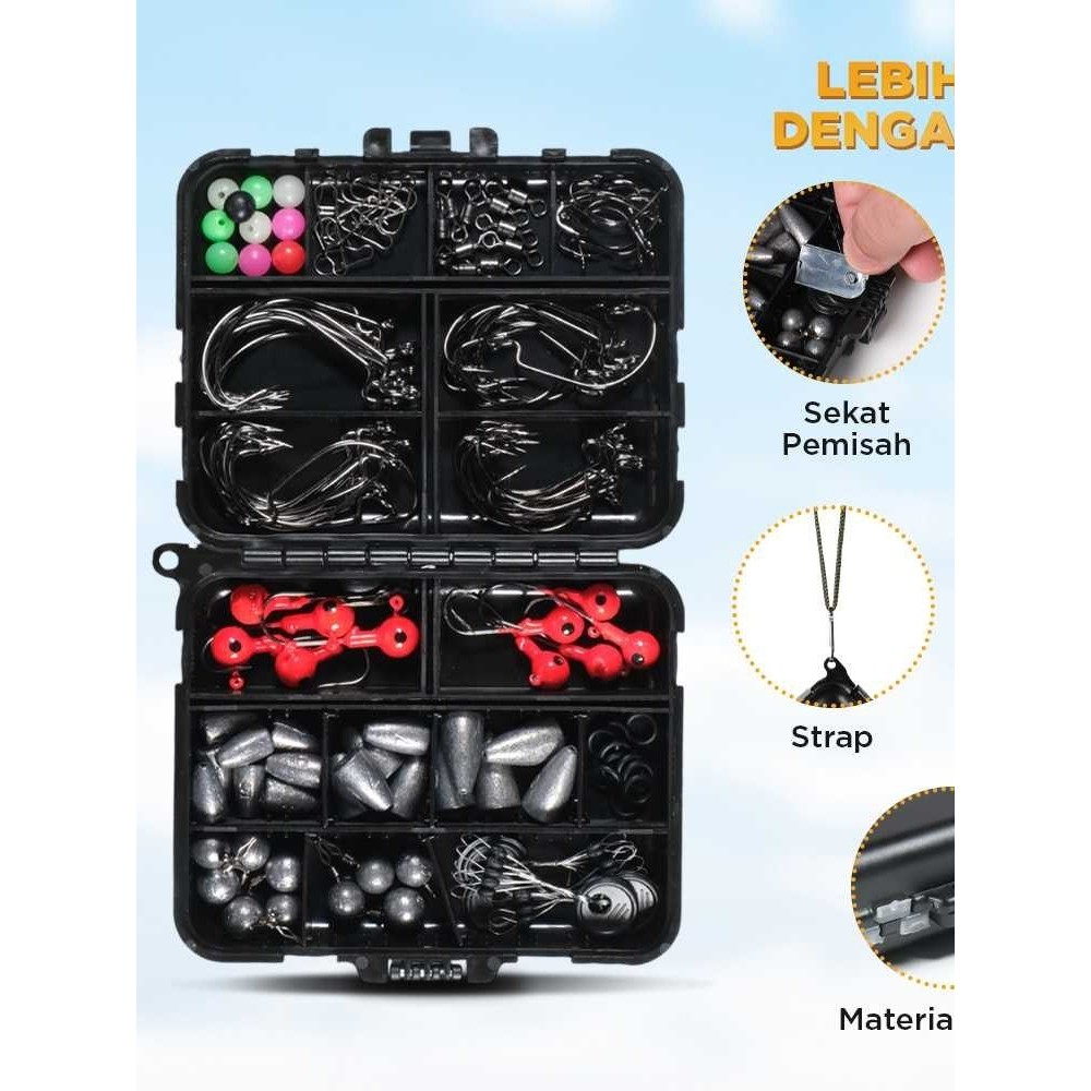 148 PCS Set Perlengkapan Kail Pancing Fishing Hook Tackle Box