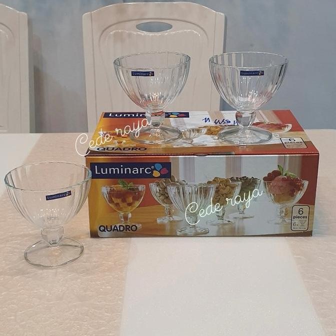 TERBARU - Gelas es krim / ice cream cup luminarc Quadro 30 cl isi 6 bh