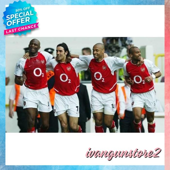 BEST SELLER JERSEY BOLA RETRO ARSENAL HOME 03/04 GRADE ORI FUTSAL BAJU 2003 2004 OBRAL KLASIK JADUL 