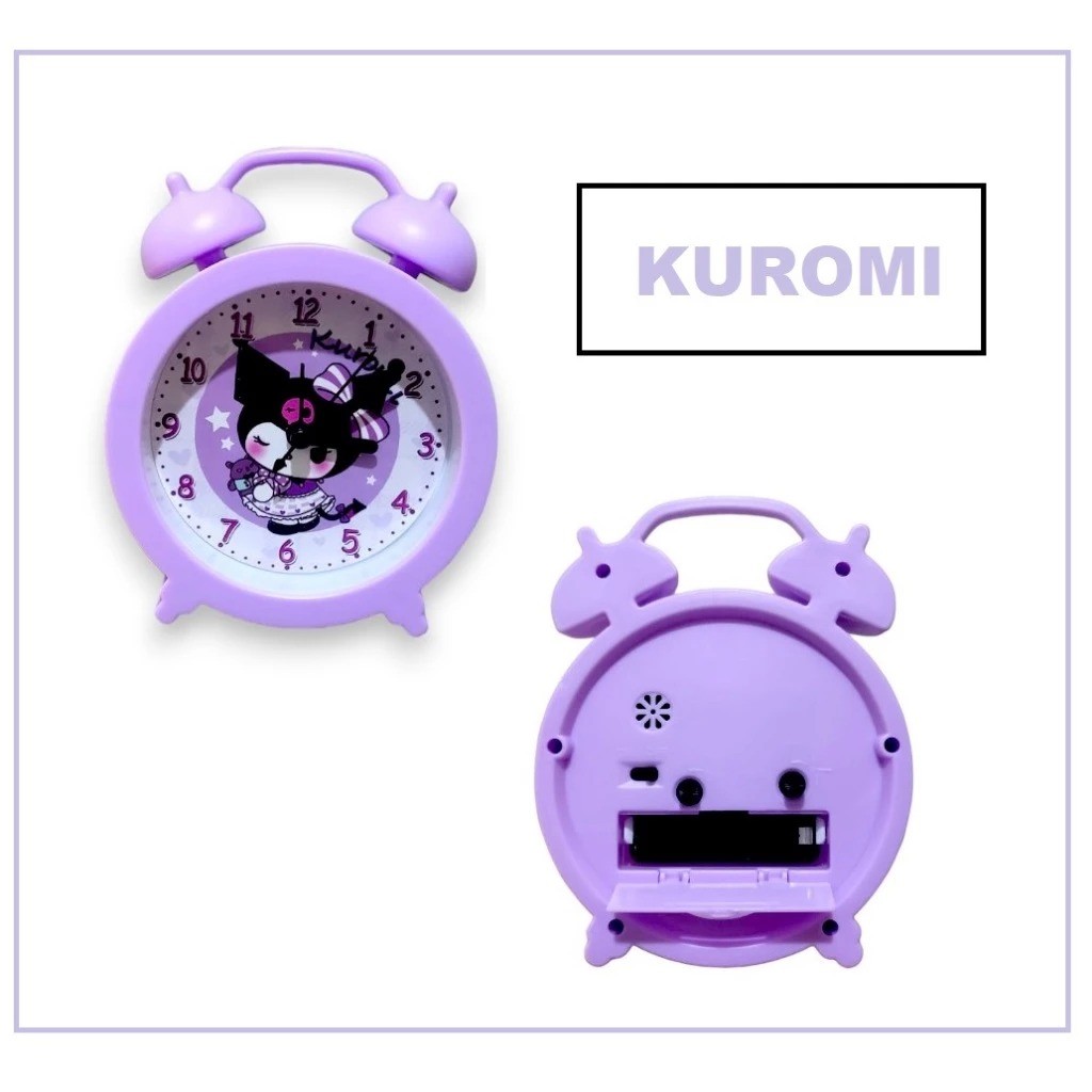 Jam Meja Weker Alarm Karakter Kuromi / Jam Weker Alarm Anak