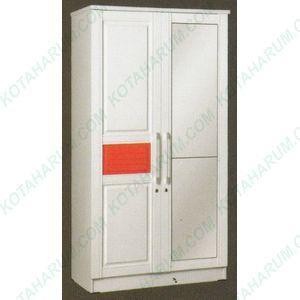 Lemari Baju Pakaian 2 Pintu Kaca Cermin Graver Sucitra Putih Orange Termurah Best Quality 100% Origi