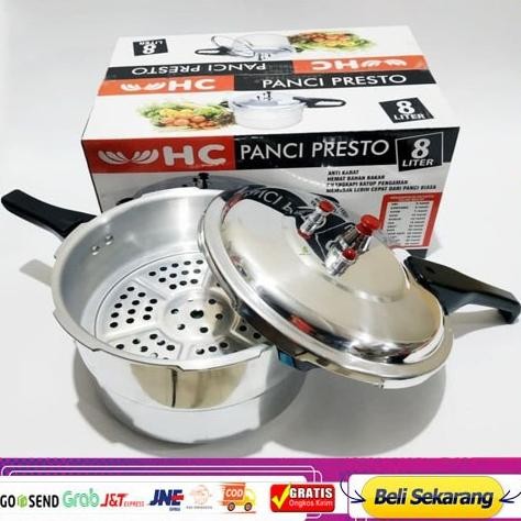 PRESTO HC /TD PRESTO HAPPY CALL 8 LITER WITH STEAMER PRESTO STAINLESS HAPPY CALL TD MURAH MEWAH