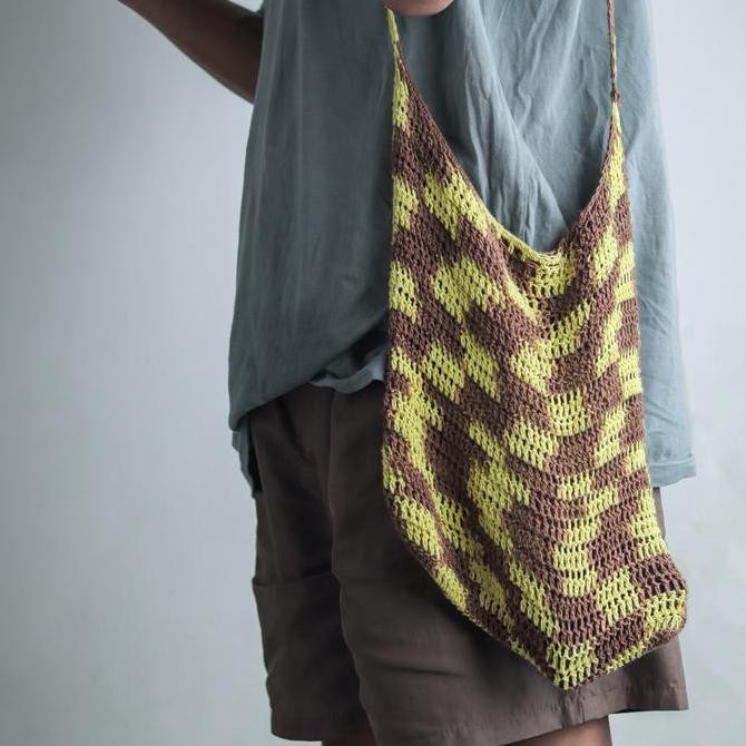 TAS NOKEN SELEMPANG BAHU RIMBA RAJUT HANDMADE PRIA WANITA ORIGINAL DAN TERPERCAYA