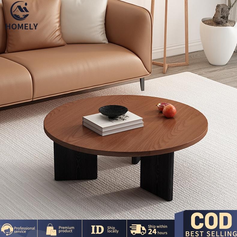 COD Meja Tamu Minimalis Minimalis Kayu Meja Bulat Lesehan Coffee Table Meja Kayu Meja Makan
