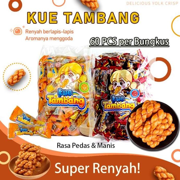 Promo [Tambah ke Keranjang 2 gratis 1]Kue Tambang renyah Halal - 1 Kantong (60 Pcs) -Camilan Pedas &