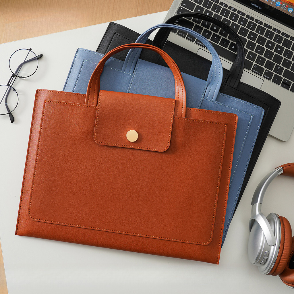 [COD]Tas dokumen portabel kantor kulit sederhana bisnis, tas penyimpanan file