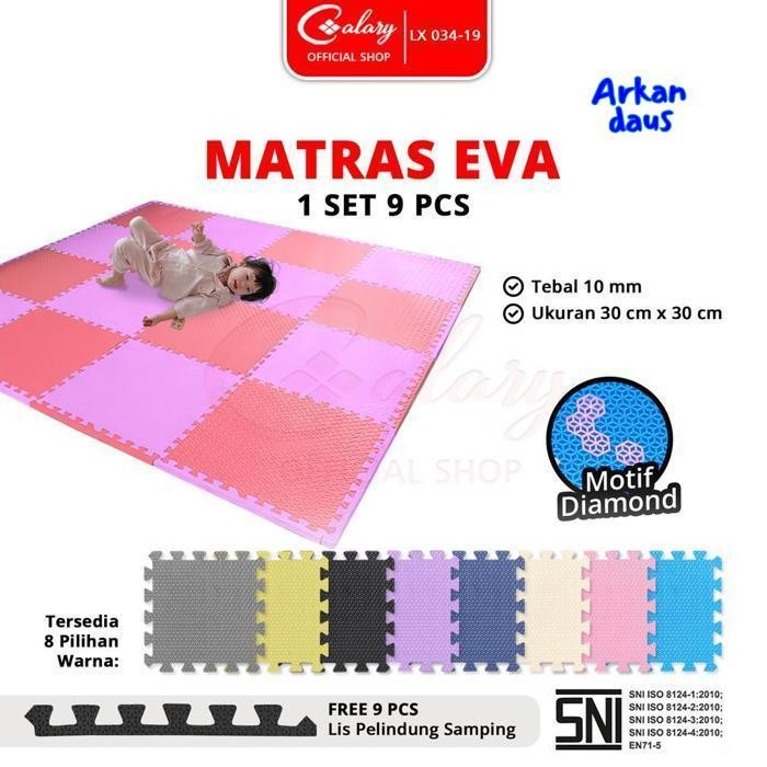 df-8 et-98 fsd-34 ???????????? Matras Puzzle Eva 30x30cm 10mm Alas Puzzle EVA Mat Empuk Bermain Tidu