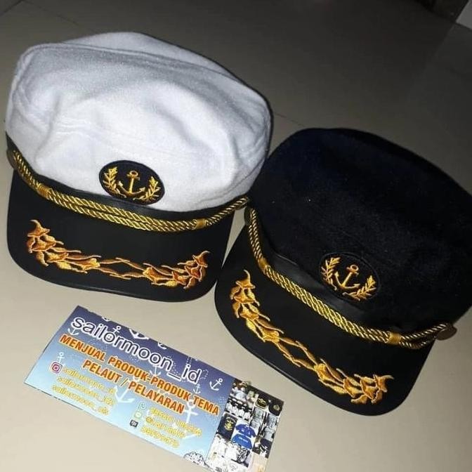 (Expert) TOPI PELAUT TOPI KAPTEN TOPI SAILOR SAILOR HAT TOPI PELAYARAN
