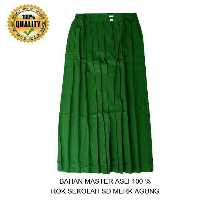 (Expert) Rok Rempel Panjang Hijau MI/SD Rok Plisket Panjang Hijau Anak Sekolah