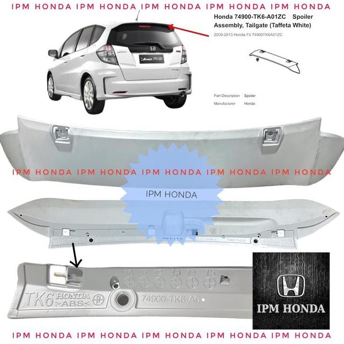 74900-TK6-A01ZY SPOILER ASSY,T/GATE Original Spoiler Wing Atas Bagasi Belakang Modulo Epoxy No Color
