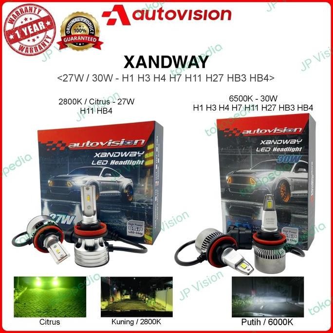 Lampu LED Mobil H11 / H7 / HB3 / HB4 Autovision Xandway 30 Watt