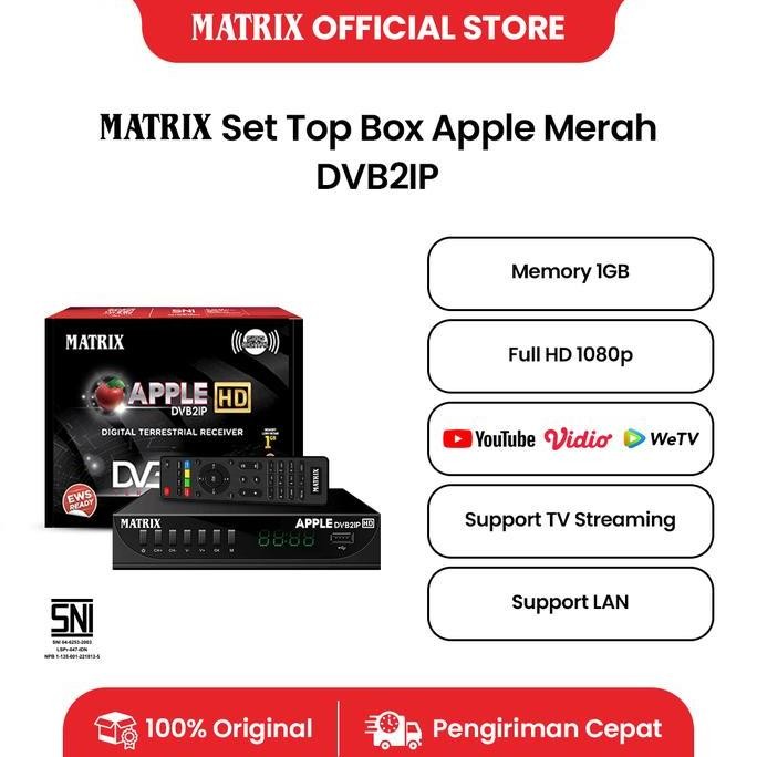 Promo Matrix Set Top Box Apple Merah Dvbt2Ip / Stb Tv Digital
