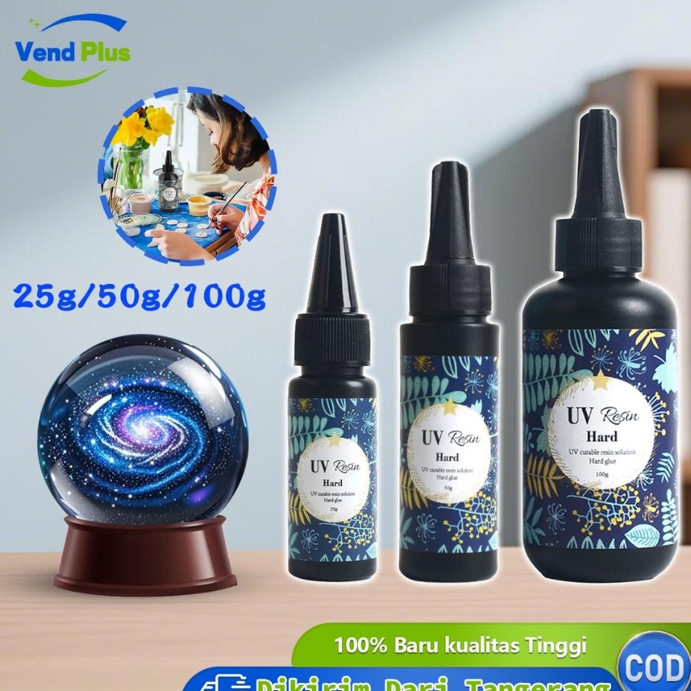 Resin Uv Bening Uv Resin Hard 2550100G Diy Resin Clear Tidak Berbau Lem Uv Resin Hard