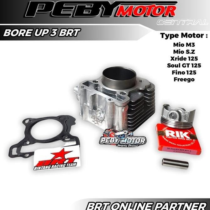 Paket Bore Up Brt 3 Mio M3 Freego Fino Xride Soul Gt 125 Blok Piston