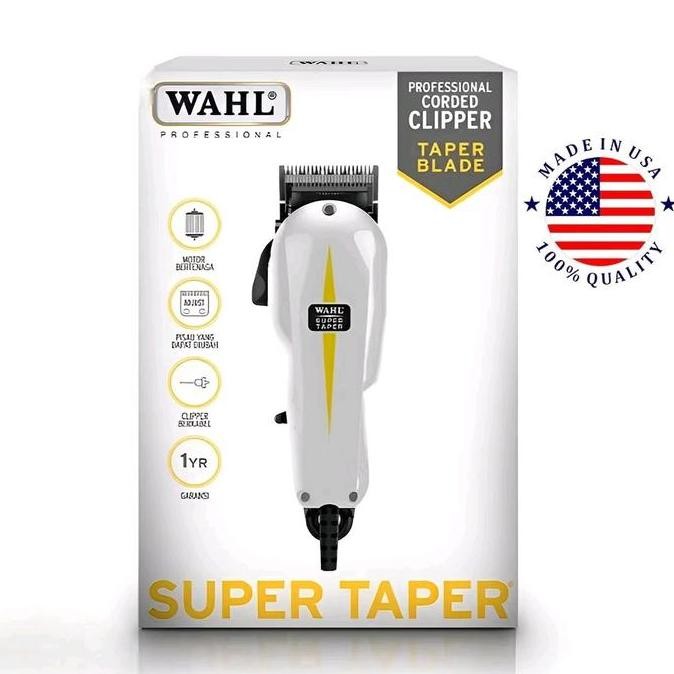 Wahl Alat Cukur Rambut Professional Super Taper Corded Clipper Pencukur Elektrik Wajah Kumis Jenggot