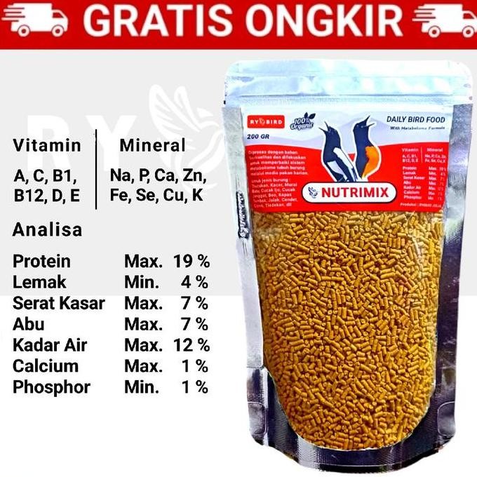 NUTRIMIX VOER KUNING Pakan Burung Murai Kacer Trucuk Jalak KJ
