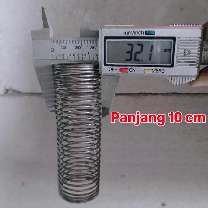 Per Spring Tekan Baja Tebal 1.5mm  ( id 29mm & od 32 mm )  Panjang 10 cm