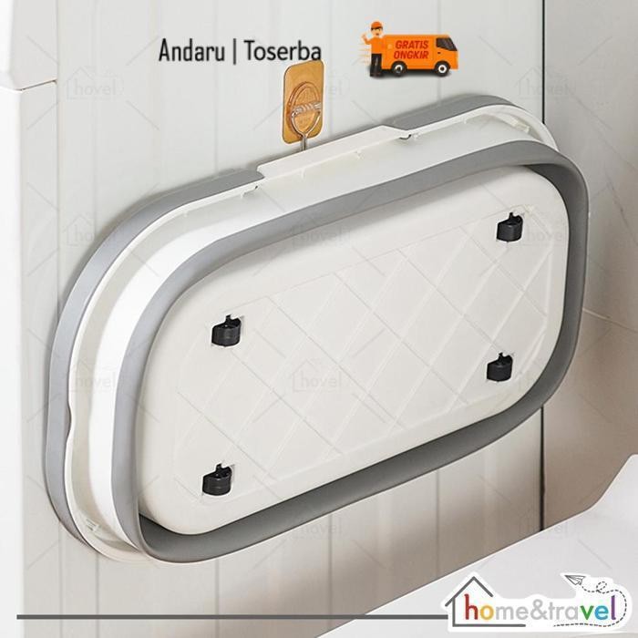 Exclusive Hovelshop Baskom Ember Plastik Lipat Tempat Cuci Alat Pel Lantai Portable Silikon Oval Per