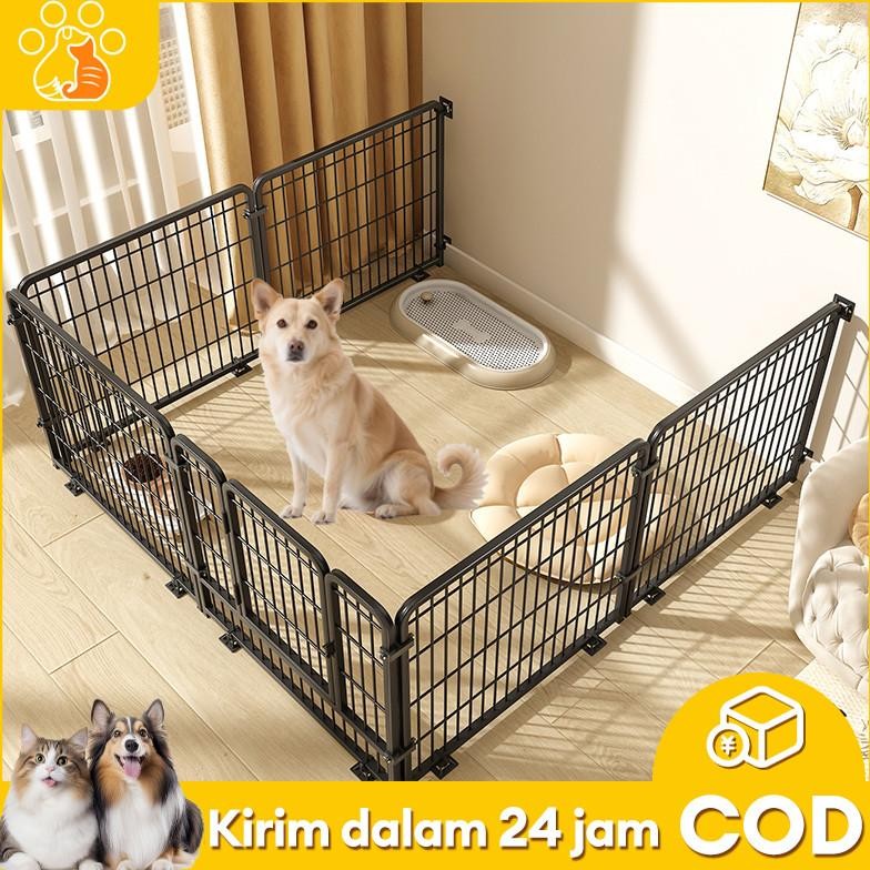 READY Pagar Hewan Peliharaan Besi Serbaguna Pagar Anjing Indoor Outdoor Pembatas Aman Mudah Dipasang