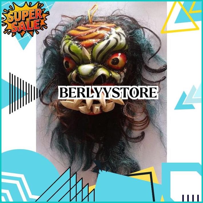 Topeng Buto Gedruk Mainan Anak Seram Asli Kayu DISKOM