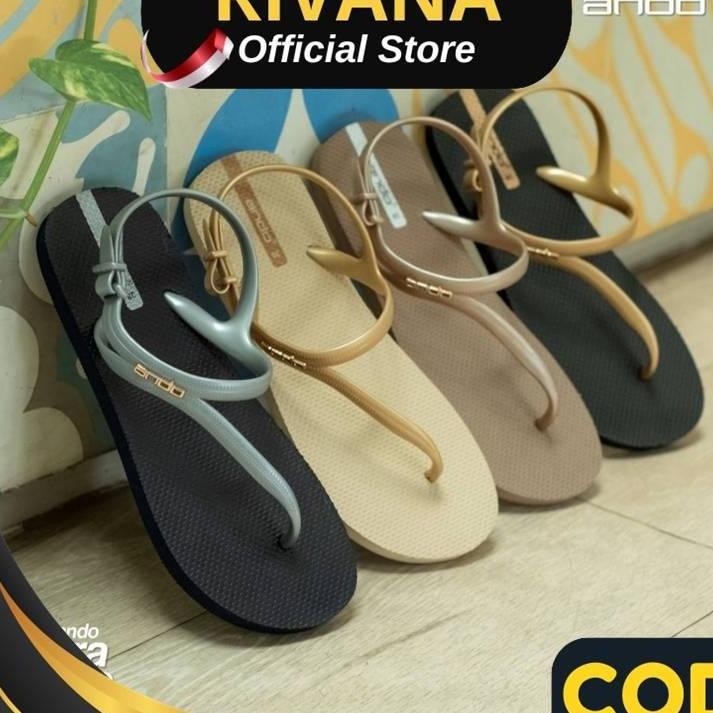 Sendal Jepit Tali Ando Nora El Aneka Warna Sandal Wanita