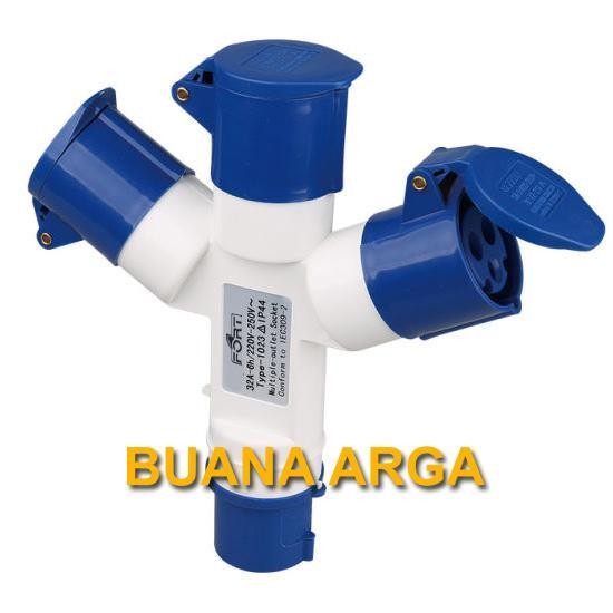 Industrial Plug & Socket Cee 1023 Pin 3 Pole 32A Cabang 3 Fort Cee1023 New Best Quality 100% Origina