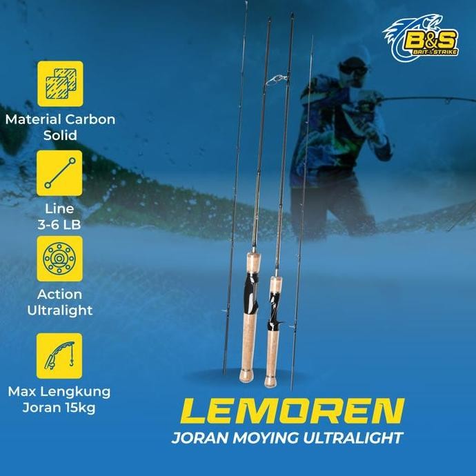 Promo LEMOREN Joran Casting UltraLight MOYING UltraLight Carbon Solid Jigging Rod Spinning dan BaitC