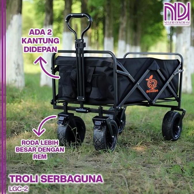Promo Troli Camping Portable Gerobak Lipat Keranjang Piknik Outdoor - NDI COD