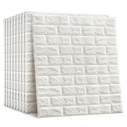 New Wallpaper Dinding 3D Wallfoam / Wallpaper Bata putih Foam TEBAL 3&5mm