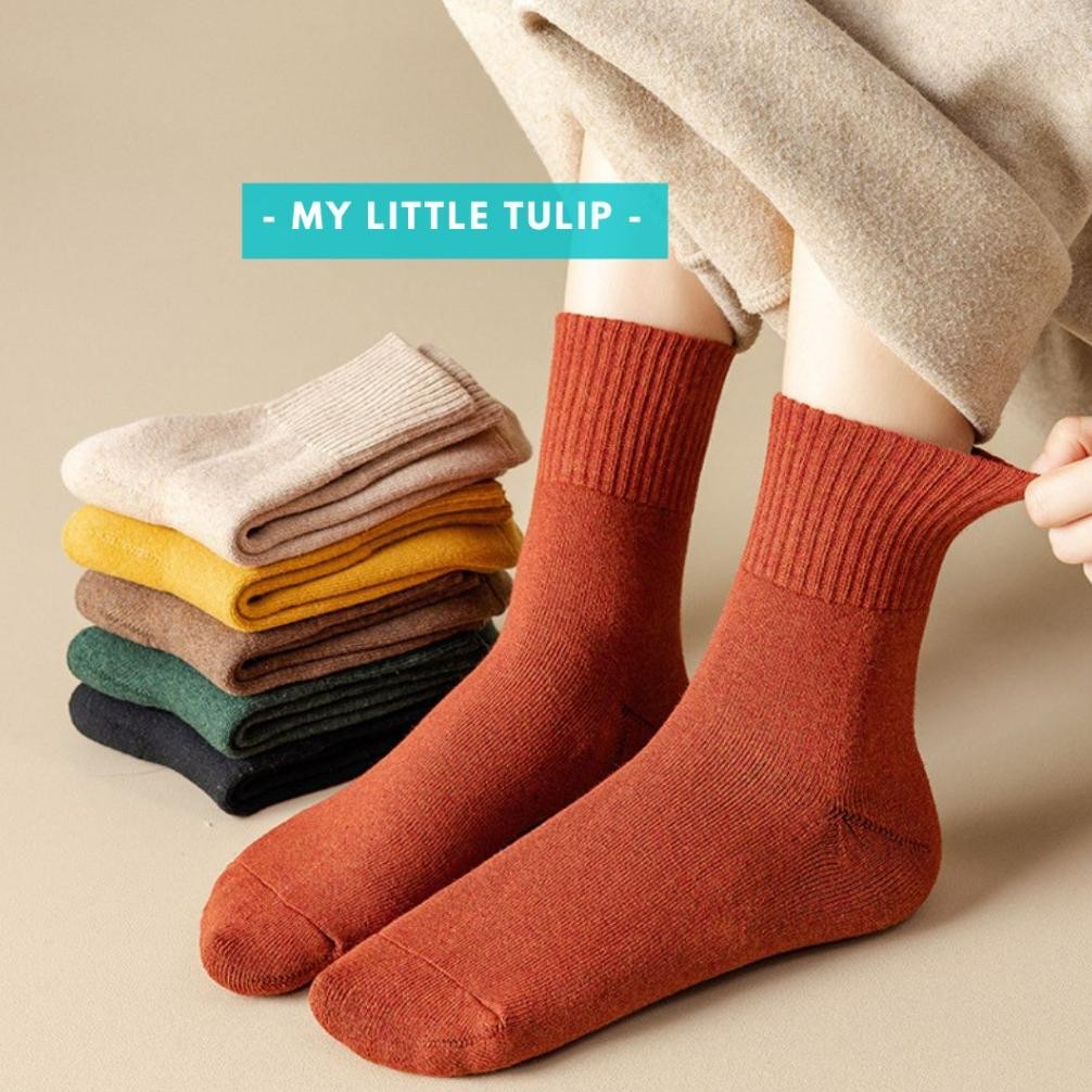 Kaos Kaki Wanita + Kaos Kaki Colorful Tebal + Kaos Kaki Musim Dingin