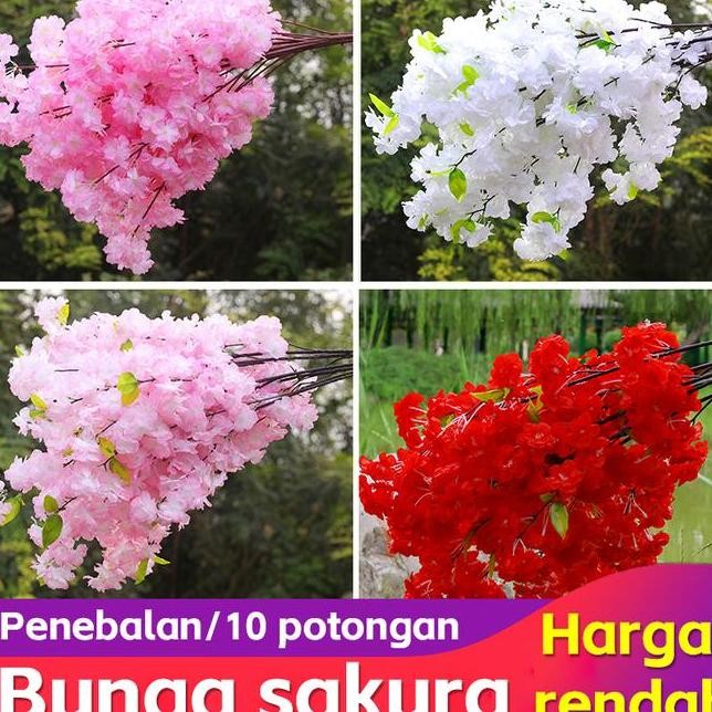 Batang Bunga Sakura Buatan 56 Cm Terbuat Dari Plastik Dengan Simulasi Bunga Sakura Yang Realistis Bu