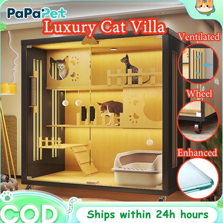 READY Kandang rumah kucing tahan gores rumah kucing kayu rumah kucing vila kandang kucing kandang