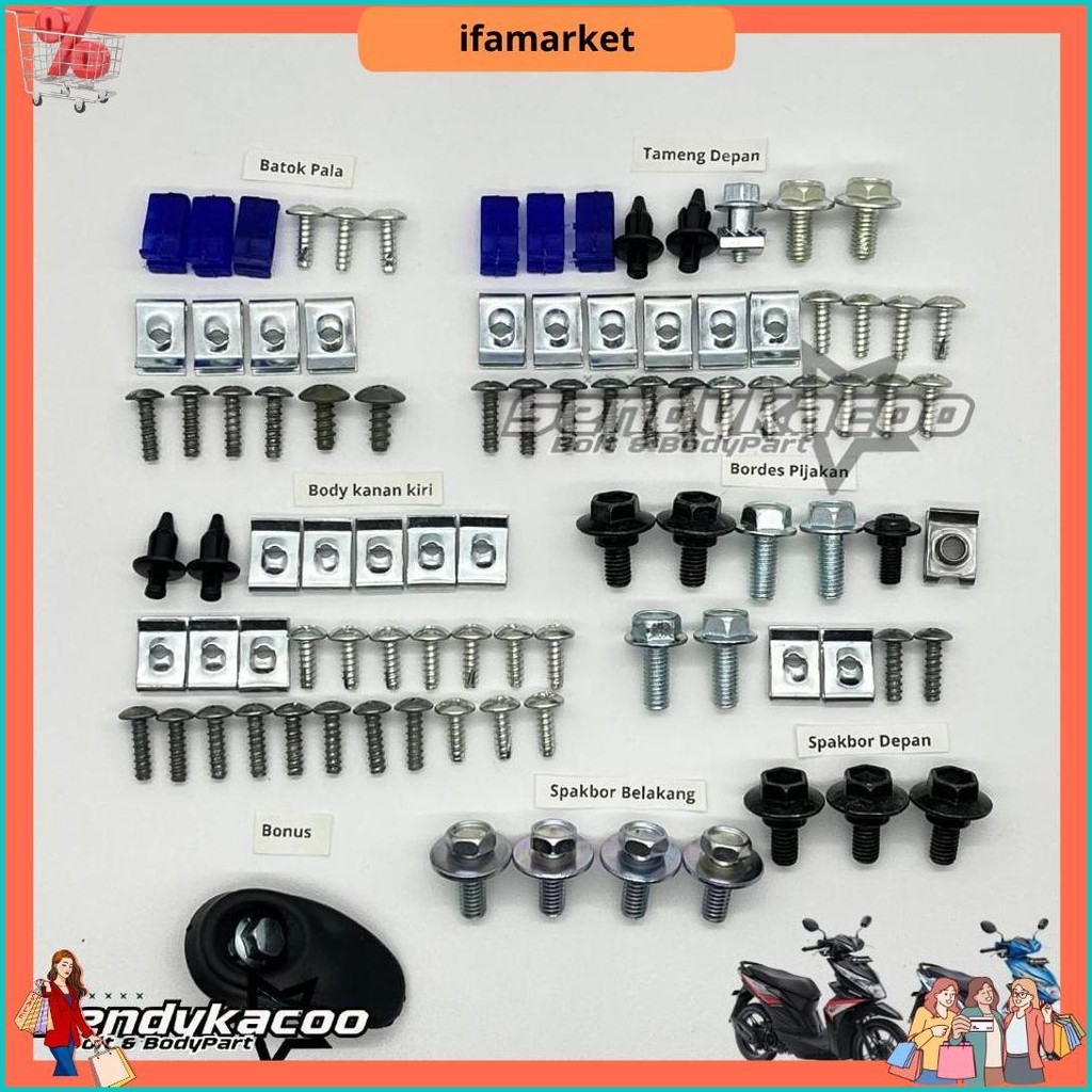 Baut Body Beat Esp - Baut Beat Esp Full Set - Baut Full Body Honda Beat All New Esp 2016-2019 Origin