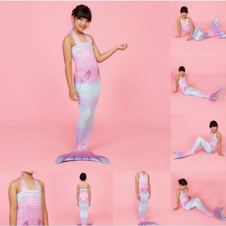 Hot Sale - Mermaid baju duyung spesial pelangi baju renang new model kostum putri duyung anak .,