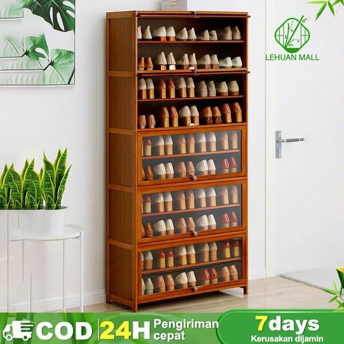 Lemari26 Sepatu 11 Lapis Lemari Sepatu Kayu Minimalis Anti Debu Lemari Susun Sepatu Penyimpanan Mult