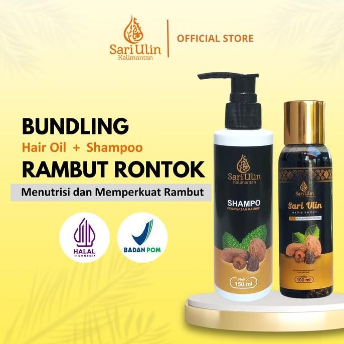 Bundling Shampoo Anti Rontok Hair Oil Penumbuh Rambut Sari Ulin