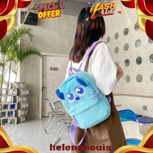BOO Tas Ransel Disney Plushie Karakter Lotso Monster Mini Inc Pooh Backpack Viral Bulu Lucu Kecil Wa