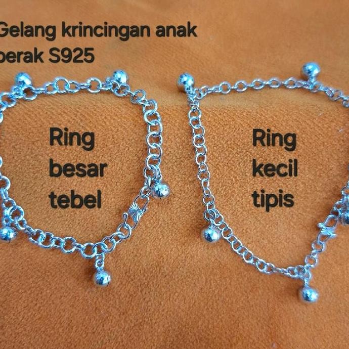 Gelang kaki bayi krincingan bunyi perak silver 925.gelang krincingan bunyi