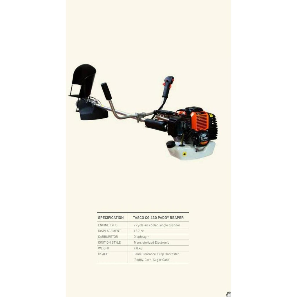 Mesin Potong Padi/Petik Padi/ Paddy Reaper Tasco Cg430