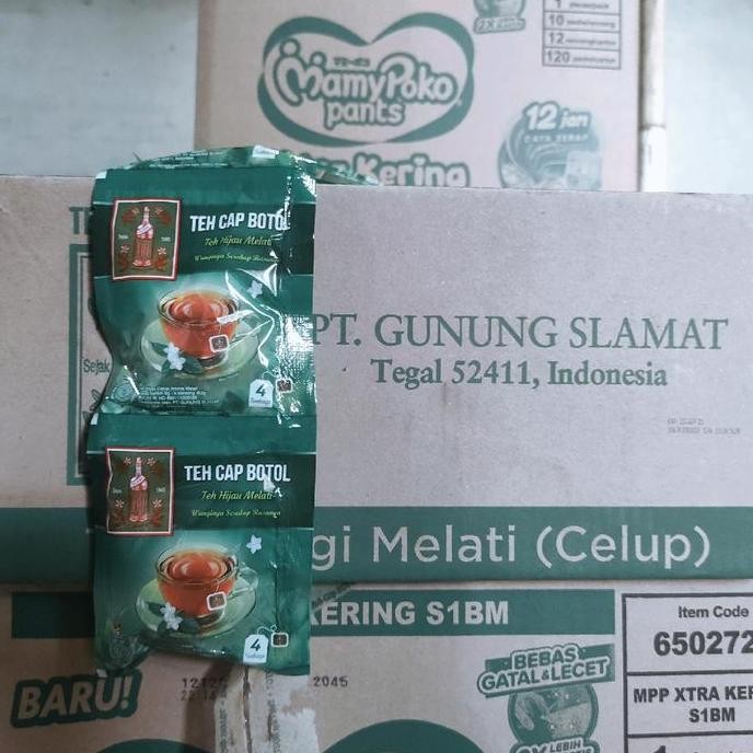 BEST SELLER TEH CAP BOTOL CELUP SACHET 1 DUS ISI 240 PCS HIJAU MELATI 