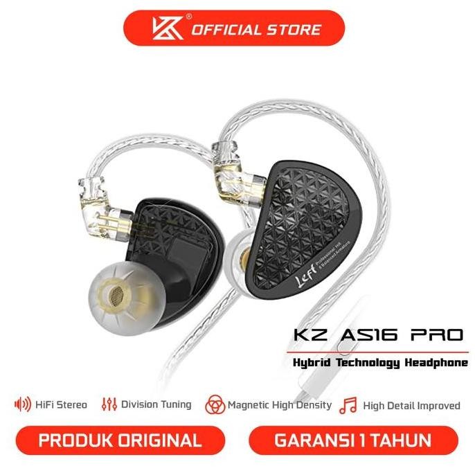 [Kz Official Store] Kz As16 Pro With Mic 16Ba In Ear Monitor Earphone