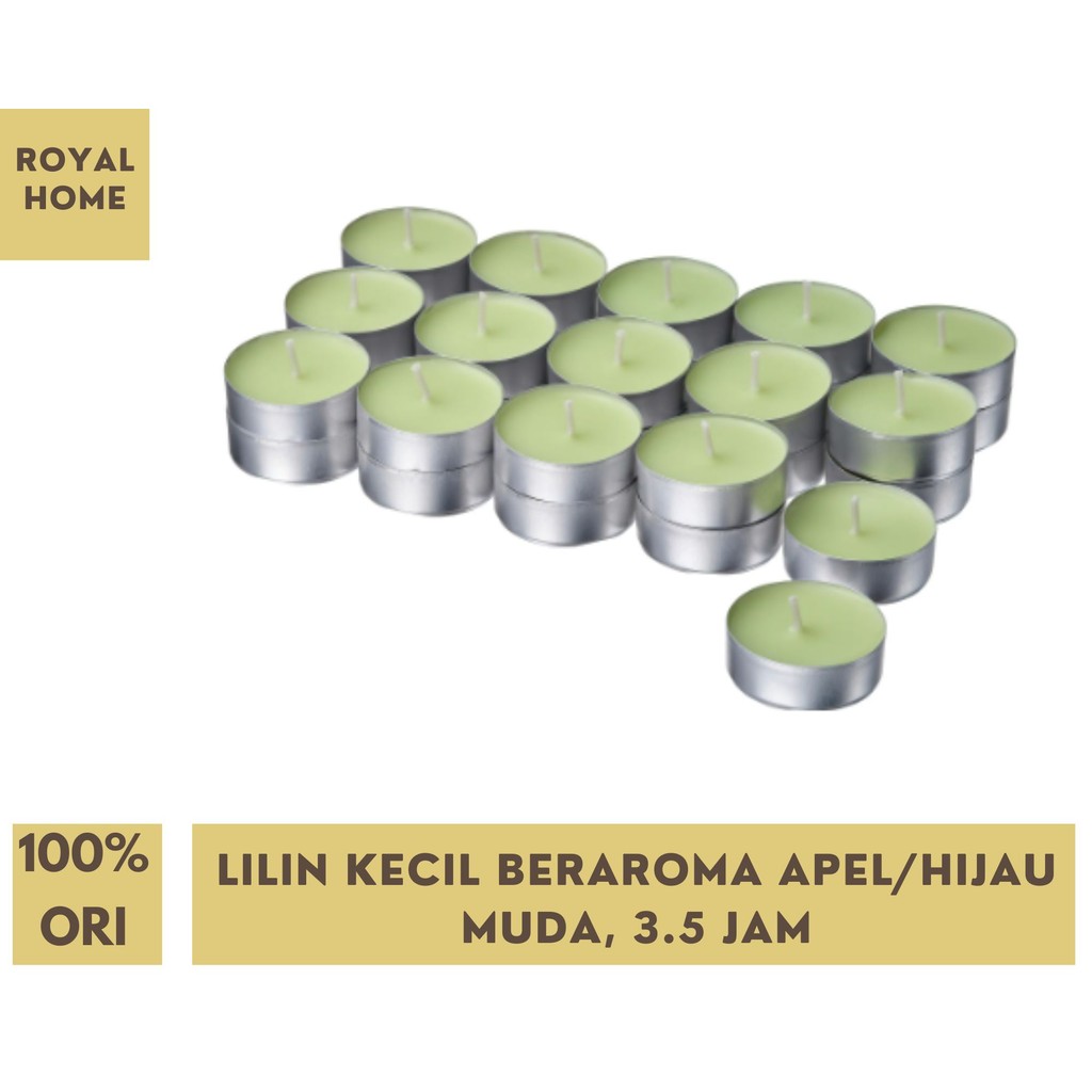 IKLO60582 Lilin Kecil Isi 30Pcs Beraroma Apel Hijau Muda 3.5 jam Scented Tealight