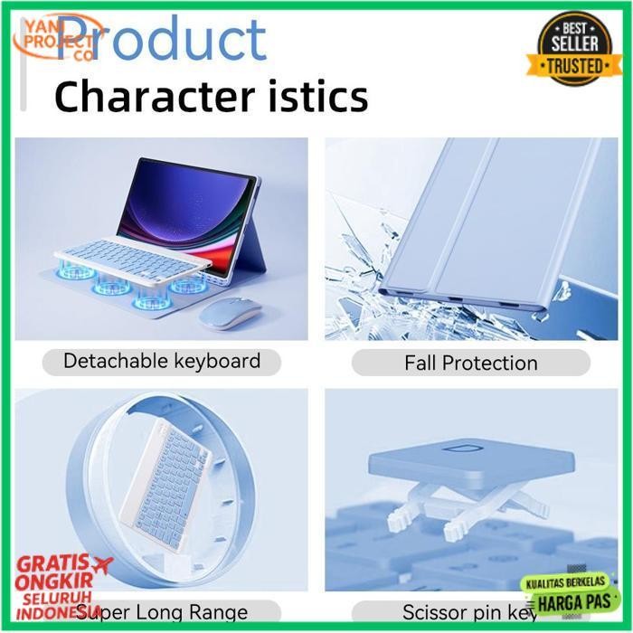 Diskon Juragan Samsung Case Set Tablet Cover With Keyboard Mouse For Samsung Galaxy Tab A9 Plus Case