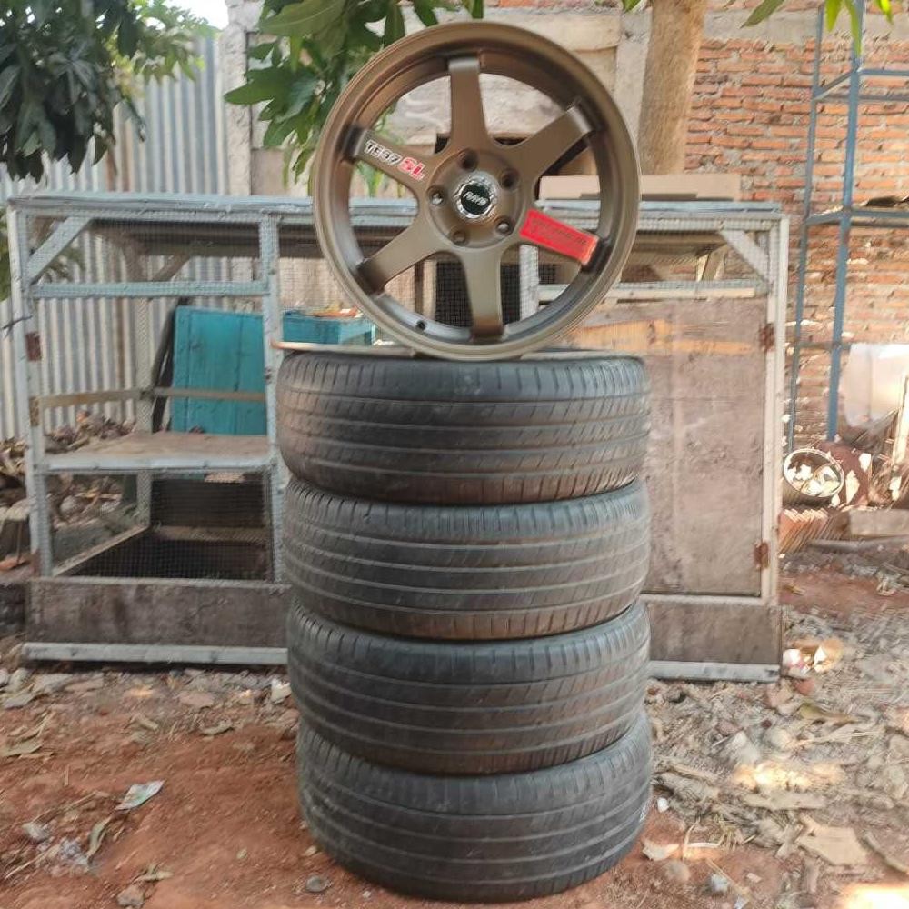 ( PROMO) PAKET 1 SET VELG TE37 SL BARU Ban Second R17 H5 vcd 114 lbr 7 rt ET 35 Warna Bronze