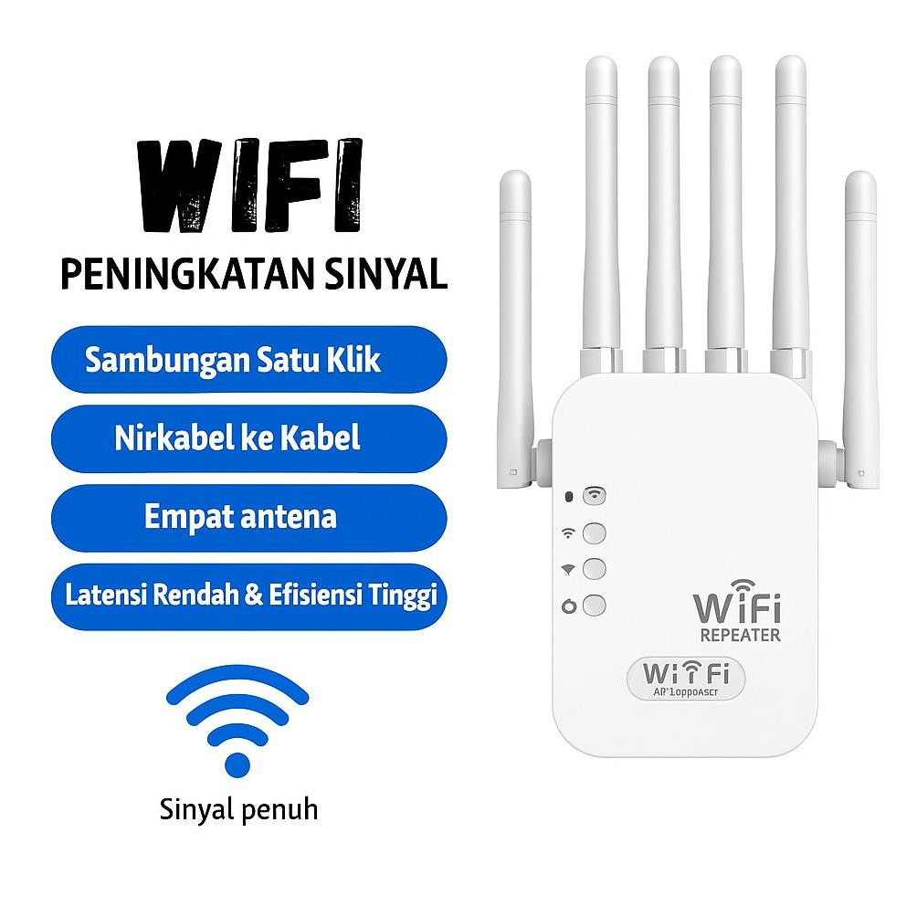 Penguat Sinyal WiFi Repeater Extender Router Booster 2.4G Access Point Ultraboost 1200Mbps