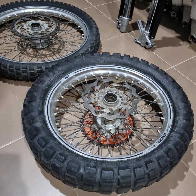 Roda velg trail SE teromol + disk KTM 250 EXCF ukuran velg 21 - 18